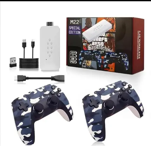 M22 Special Edition Wireless Game Controller with USB Cable,PSP,PS1 And 30000+ Games in Built